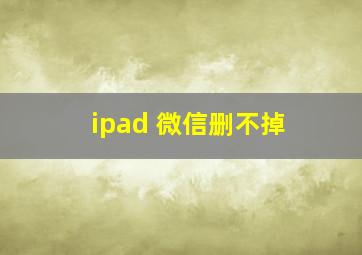 ipad 微信删不掉